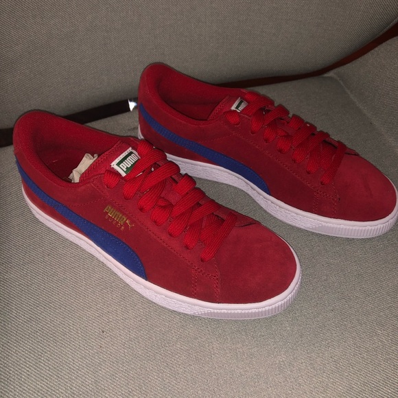 red suede pumas size 5.5